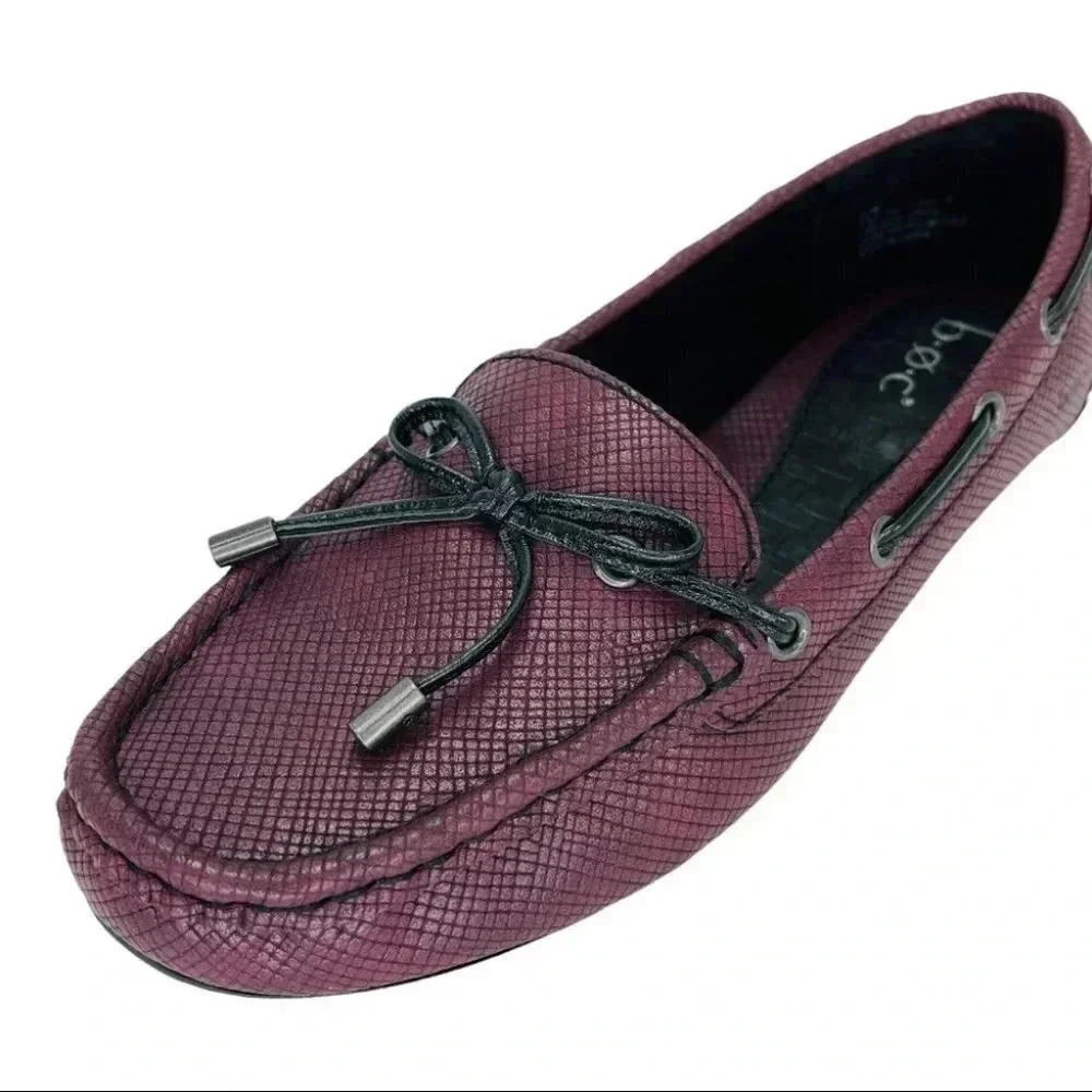b.o.c. Carolann Wne Textured Faux Leather Moc Toe Womens Loafers Size 6M - Picture 6 of 12